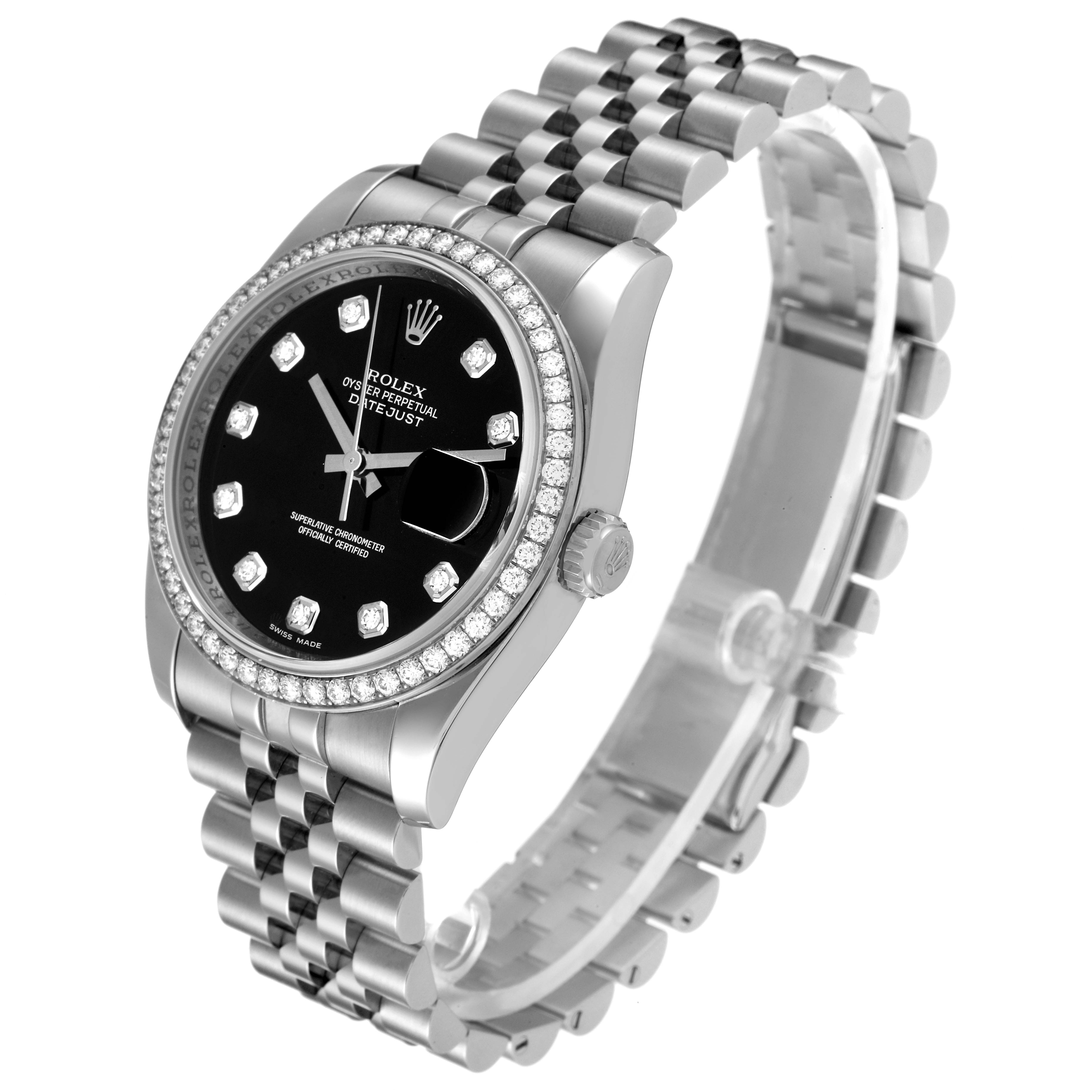 〇 ROLEX レプリカ品 DATEJUST 36 対応ブレス YZ4428 Rolex Datejust 36mm 116244-0038 Silver Wave Motif Dial