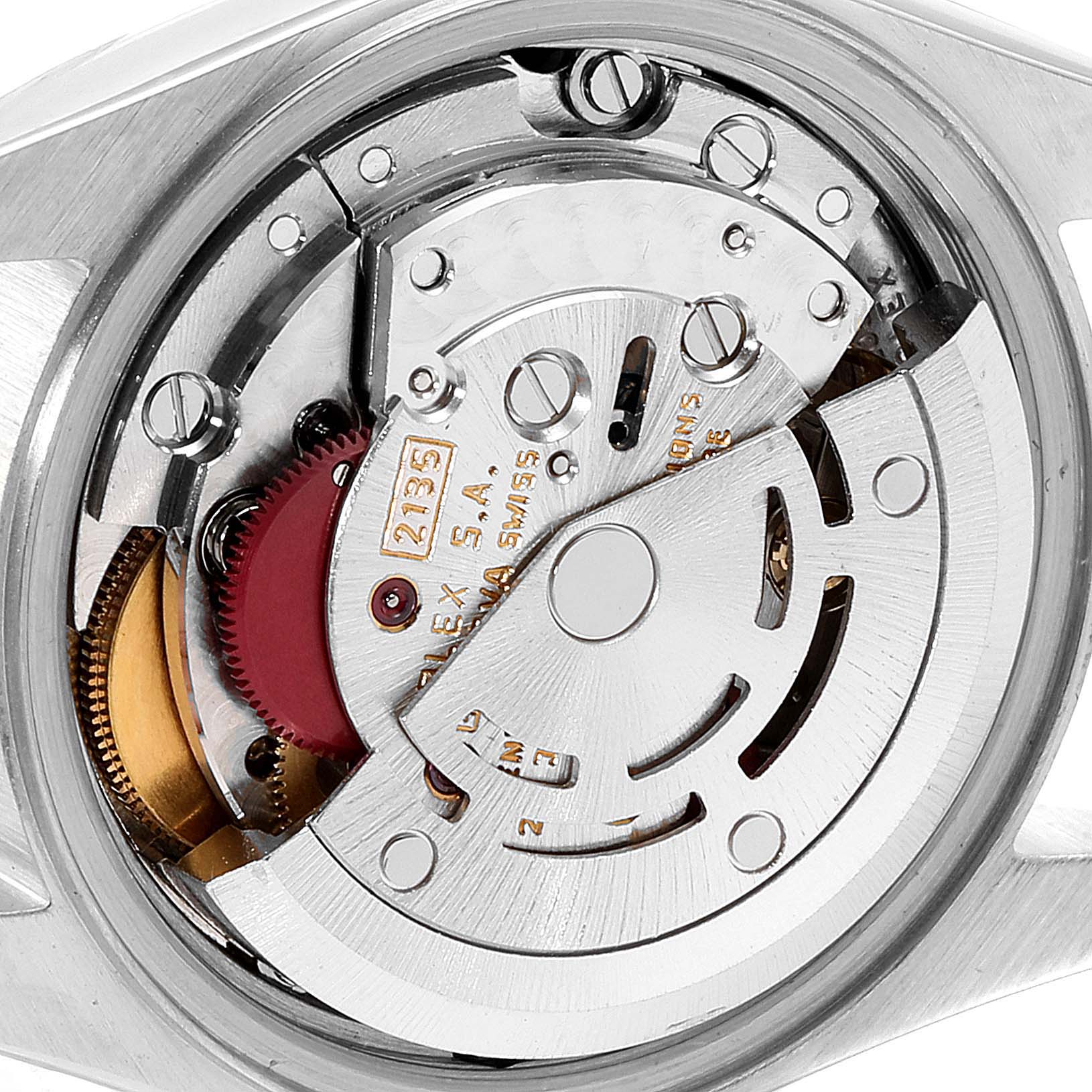 This image shows the internal mechanical movement of a Rolex Datejust 69173 Women's Steel and Gold (two tone) Champagne Dial 69173 Women's Steel and Gold (two tone) Champagne Dial watch, viewed from the back.