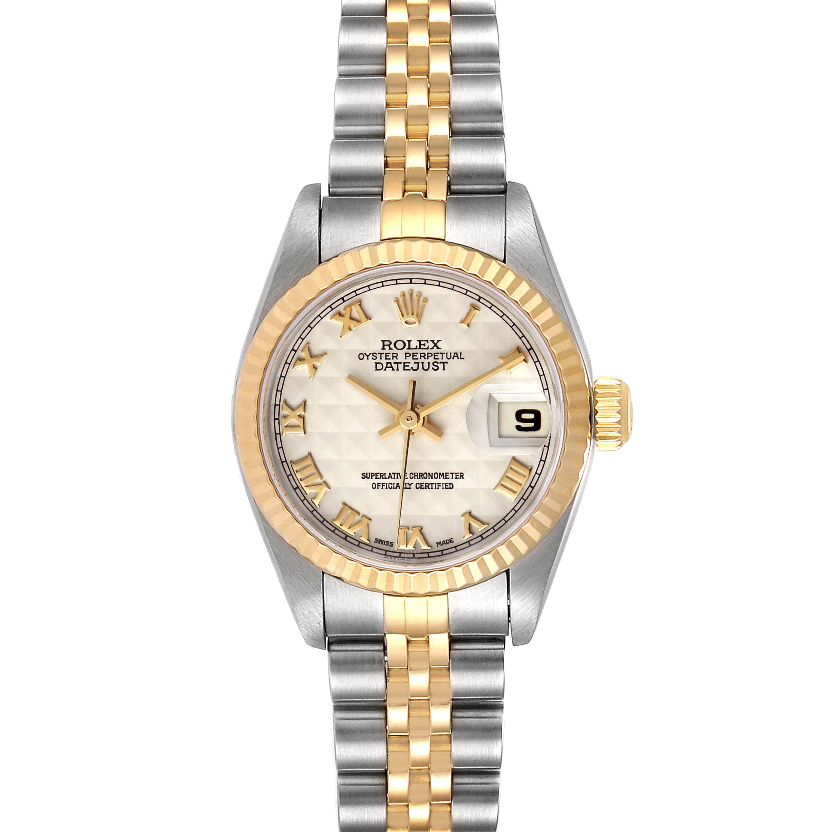 Rolex Datejust Steel Yellow Gold Pyramid Dial Ladies Watch 79173 ...