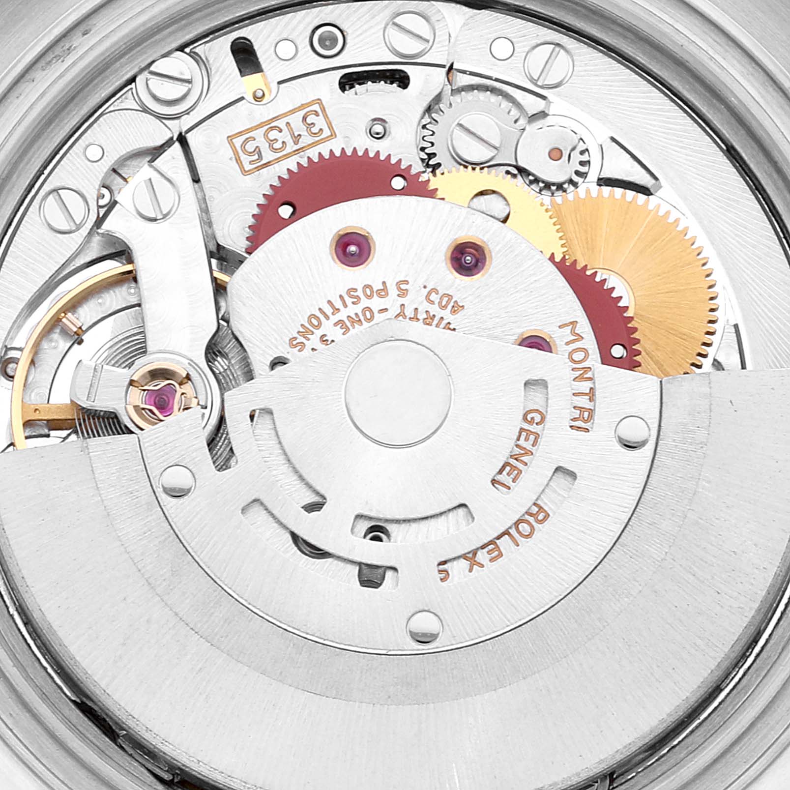 This image showcases the inner mechanical movement and components of a Rolex Datejust 16233 Men's Steel and Gold (two tone) White Dial 16233 Men's Steel and Gold (two tone) White Dial watch.