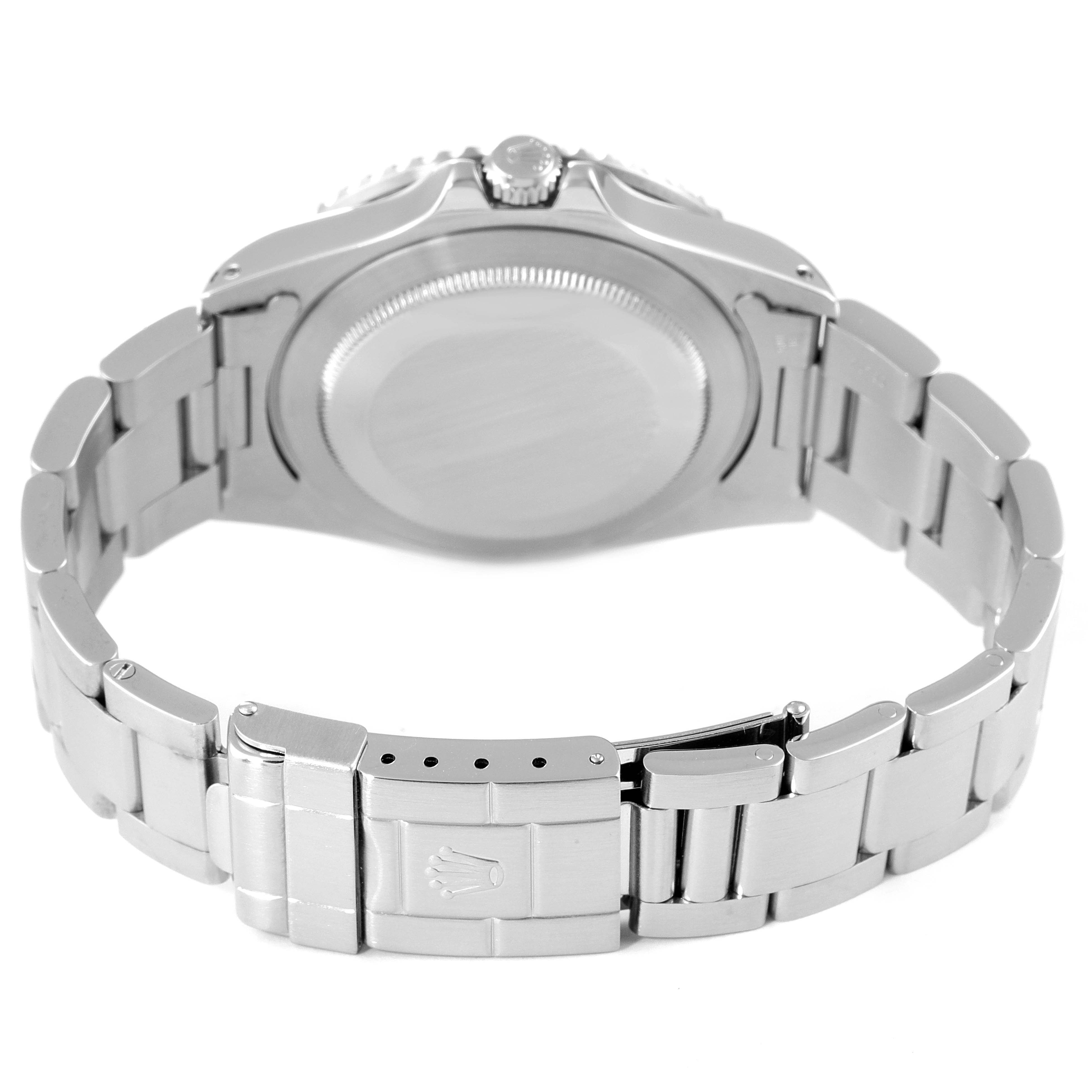 The image shows the back view of the Rolex GMT-Master 16700 Men's Stainless Steel Black Dial 16700 Men's Stainless Steel Black Dial watch, focusing on the case back and bracelet with buckle.