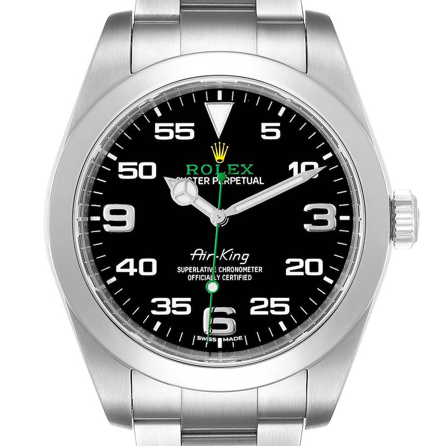 Rolex Oyster Perpetual Air King Black Dial Steel Watch 116900 Box Card Unworn SwissWatchExpo