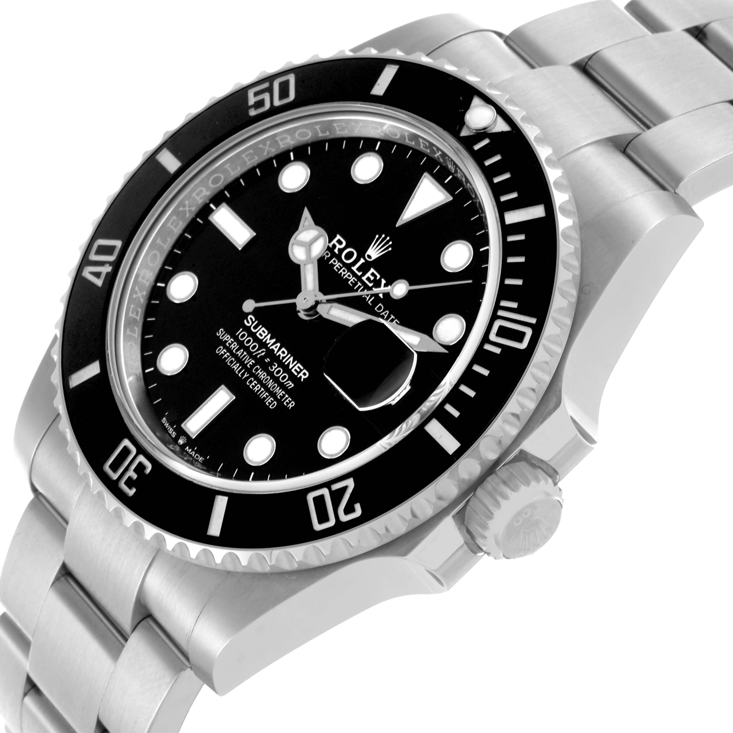 The Rolex Submariner 126610 Men
s Stainless Steel Black Dial 126610 Men
s Stainless Steel Black Dial watch is shown at a slight angle displaying the face, bezel, crown, and bracelet.