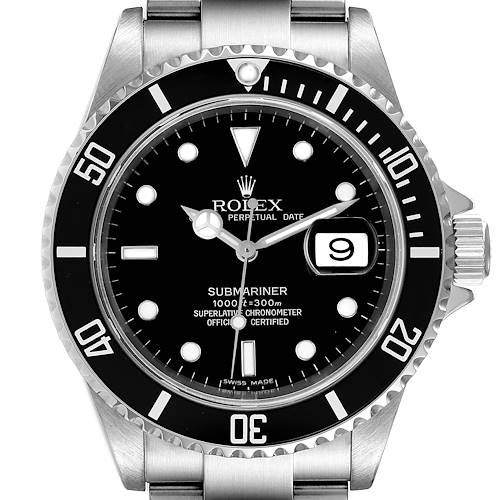 Photo of Rolex Submariner Black Dial Steel Mens Watch 16610