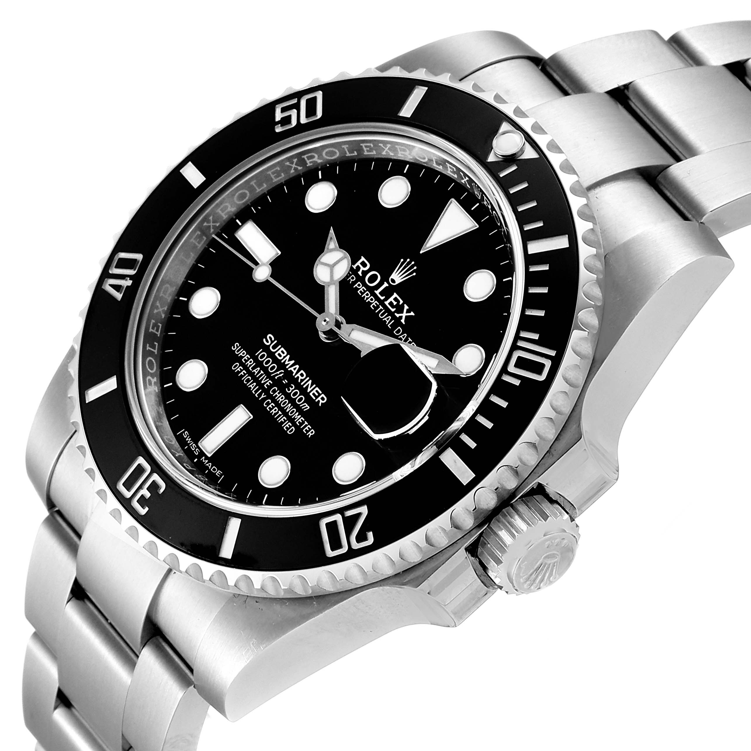 The image shows a Rolex Submariner 116610 Men's Stainless Steel Black Dial 116610 Men's Stainless Steel Black Dial watch at a slight angle, highlighting the dial, bezel, crown, and part of the bracelet.