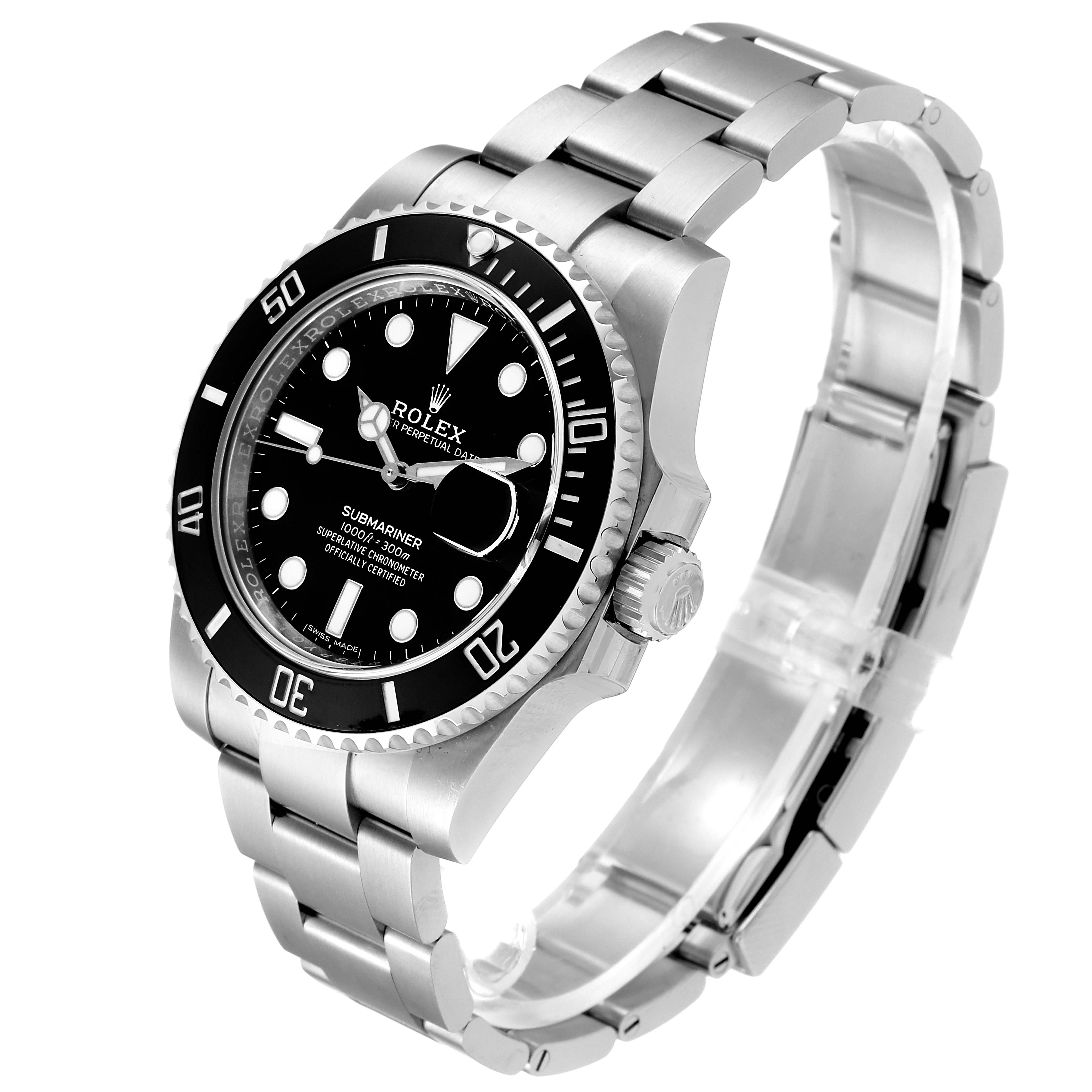 The image shows a Rolex Submariner 116610 Men's Stainless Steel Black Dial 116610 Men's Stainless Steel Black Dial watch at a slight angle, displaying the dial, bezel, case, and bracelet prominently.