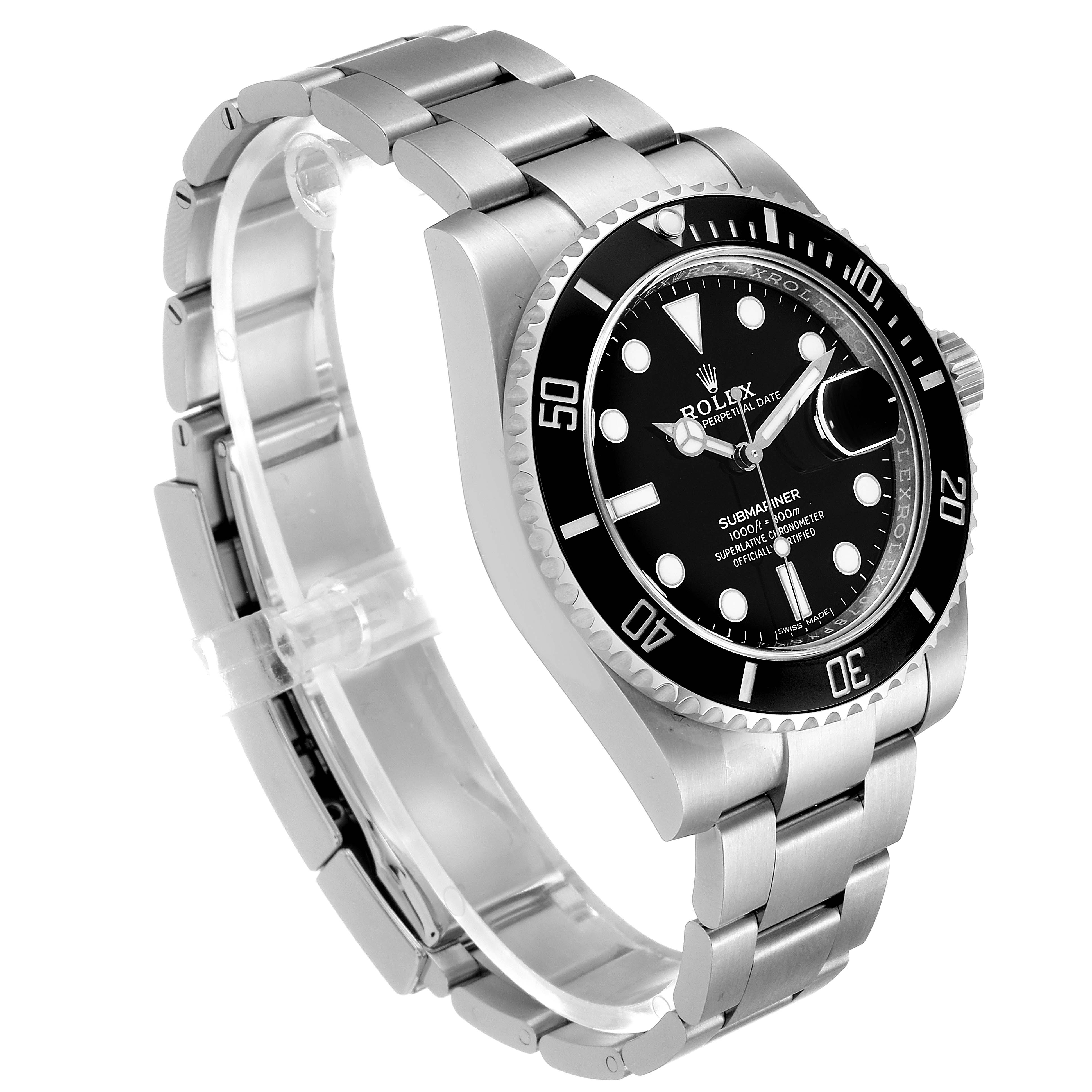 The image shows a Rolex Submariner 116610 Men's Stainless Steel Black Dial 116610 Men's Stainless Steel Black Dial watch at a left-side angle, highlighting the dial, bezel, case, and bracelet.