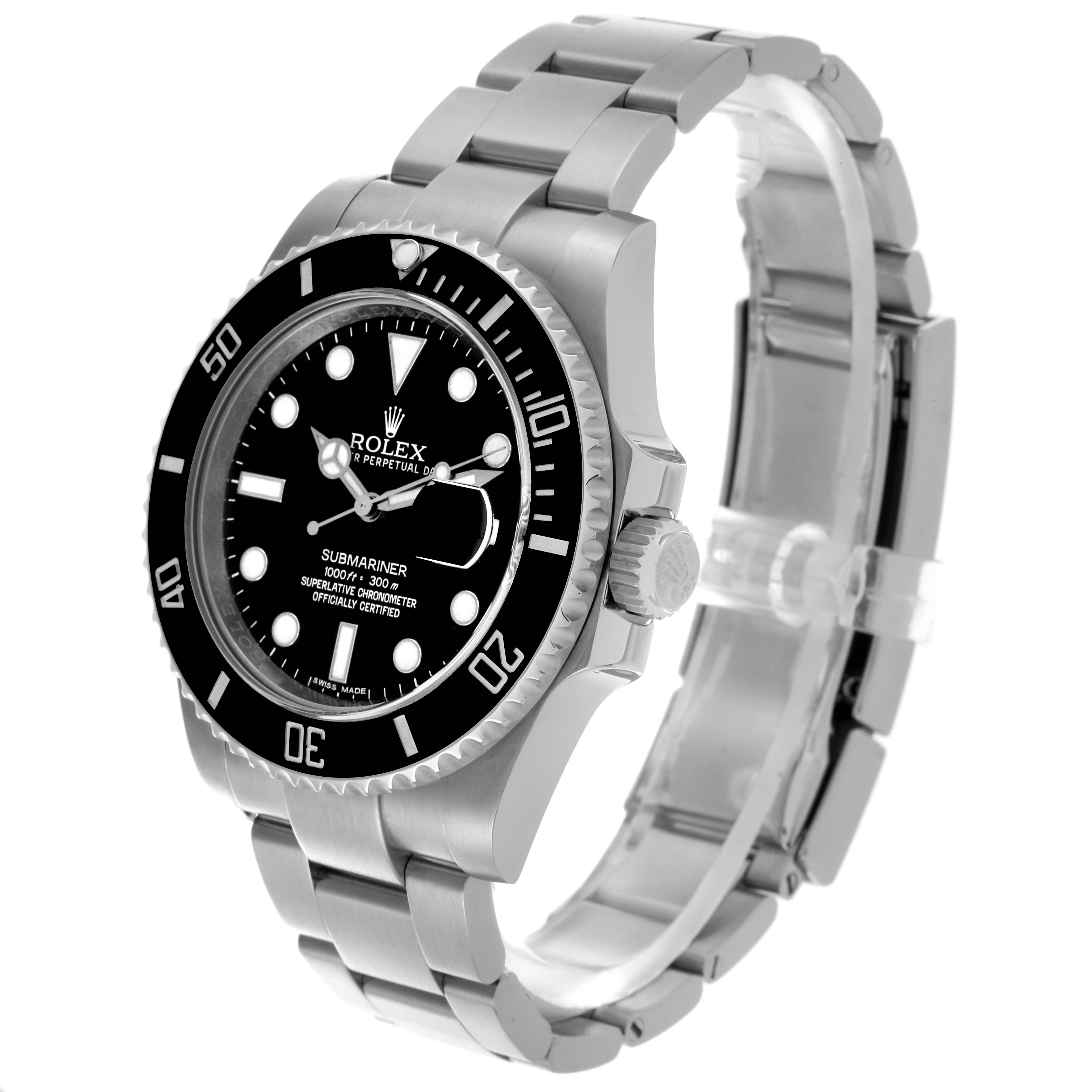 The Rolex Submariner 116610 Men's Stainless Steel Black Dial 116610 Men's Stainless Steel Black Dial is shown at a three-quarter angle, displaying the face, bezel, crown, and bracelet.