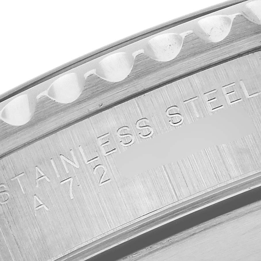 The image shows a close-up of the side of the Rolex Submariner 14060 Men
s Stainless Steel Black Dial 14060 Men
s Stainless Steel Black Dial, highlighting its engraved stainless steel detail.