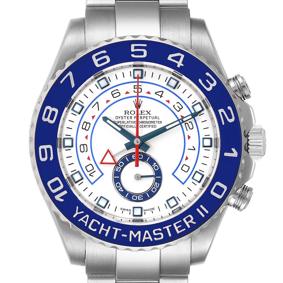 Rolex Yachtmaster II 44 Blue Cerachrom Bezel Mens Watch 116680 Box SwissWatchExpo