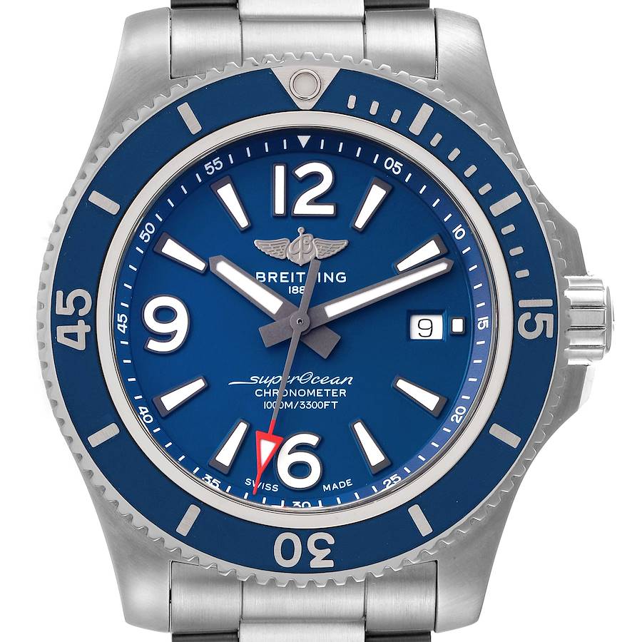 Breitling Superocean II Blue Dial Steel Mens Watch A17367 SwissWatchExpo