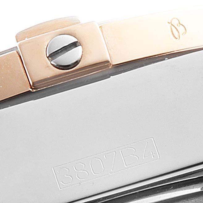 The image shows a close-up of the clasp and serial number on a Breitling Windrider C49350 Men
s Steel and Gold (two tone) Mother of Pearl Dial C49350 Men
s Steel and Gold (two tone) Mother of Pearl Dial watch.