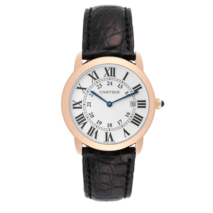 Cartier Ronde Solo Large Rose Gold Steel Mens Watch W6701008