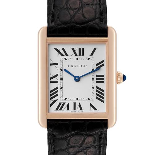 Photo of Cartier Tank Solo Large Rose Gold Steel Mens Watch W5200025 Papers