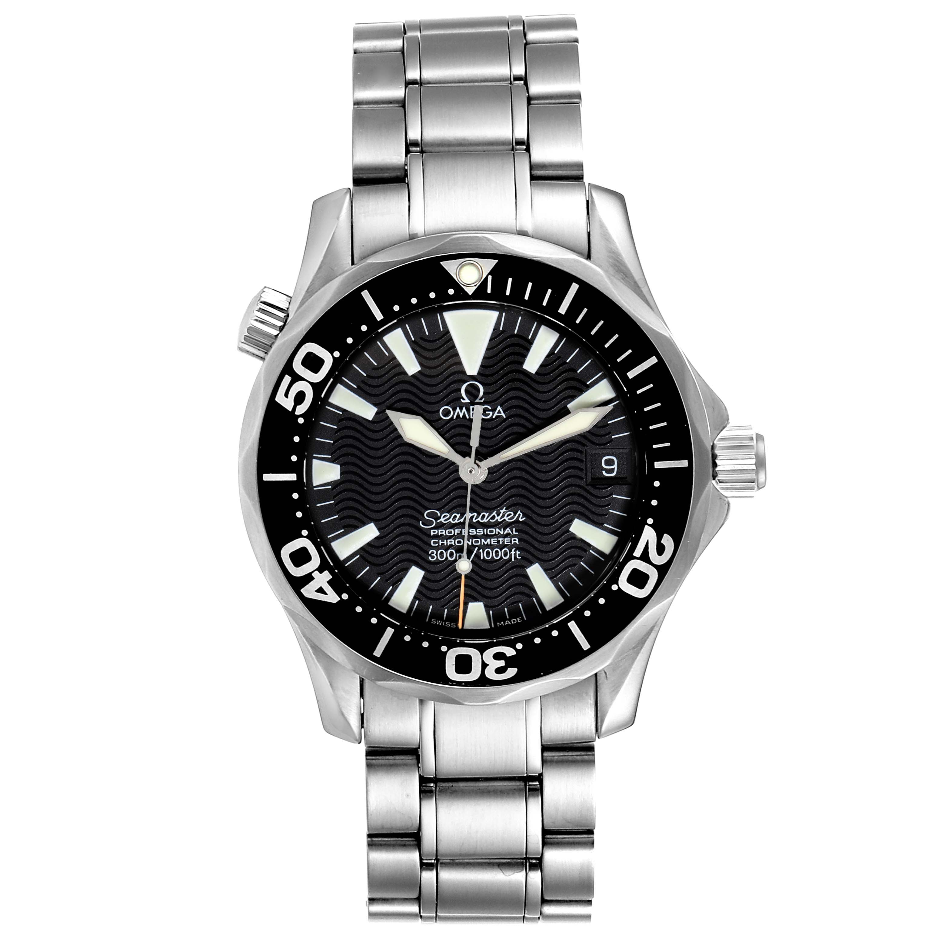 Omega Seamaster 36mm Midsize Black Wave Dial Steel Watch 2252.50.00 | SwissWatchExpo