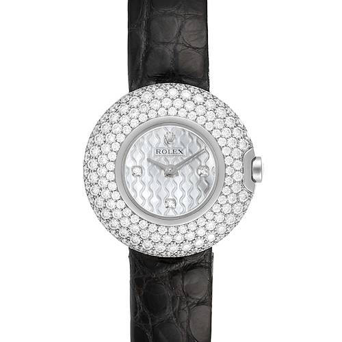 Photo of Rolex Cellini Orchid White Gold Diamond Ladies Watch 6201