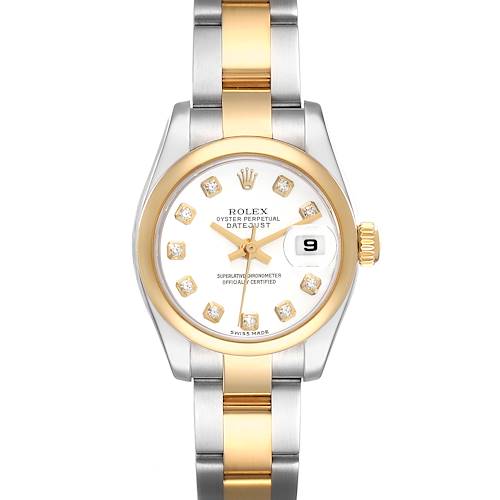 Photo of Rolex Datejust White Diamond Dial Steel Yellow Gold Ladies Watch 179163