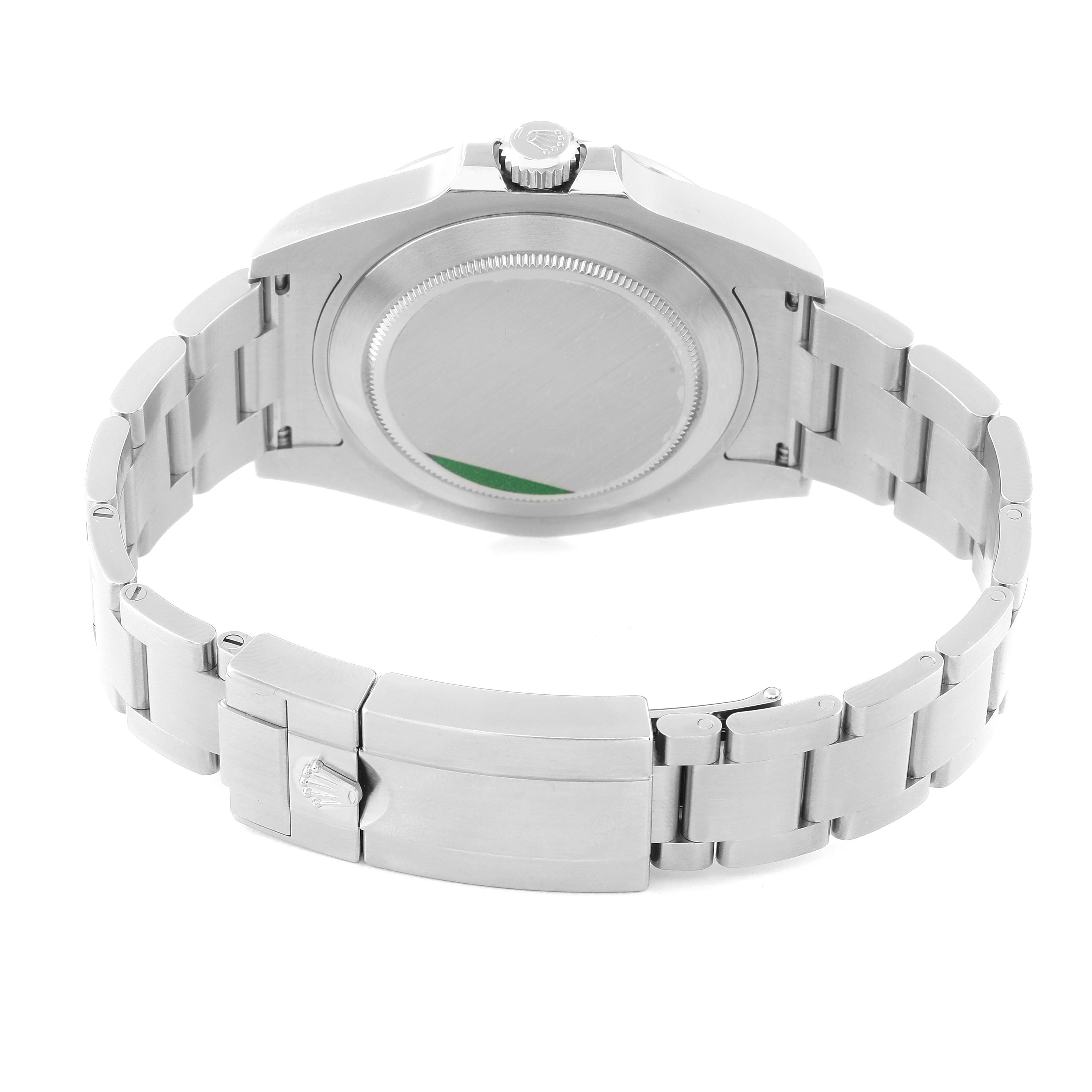 The image shows the back case and bracelet clasp of a Rolex Explorer 216570 Men's Stainless Steel White Dial 216570 Men's Stainless Steel White Dial watch, taken from a rear angle.