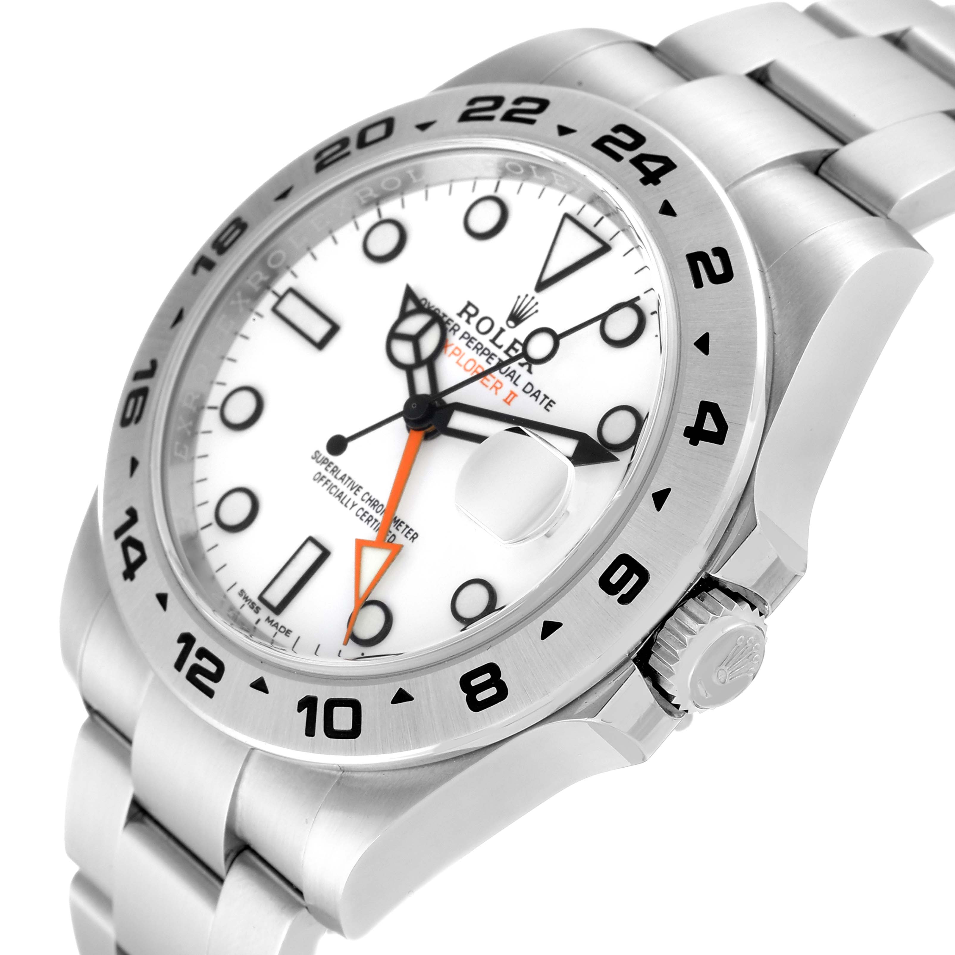 This image shows a Rolex Explorer 216570 Men's Stainless Steel White Dial 216570 Men's Stainless Steel White Dial watch at a slightly tilted angle, highlighting the dial, bezel, and part of its bracelet.