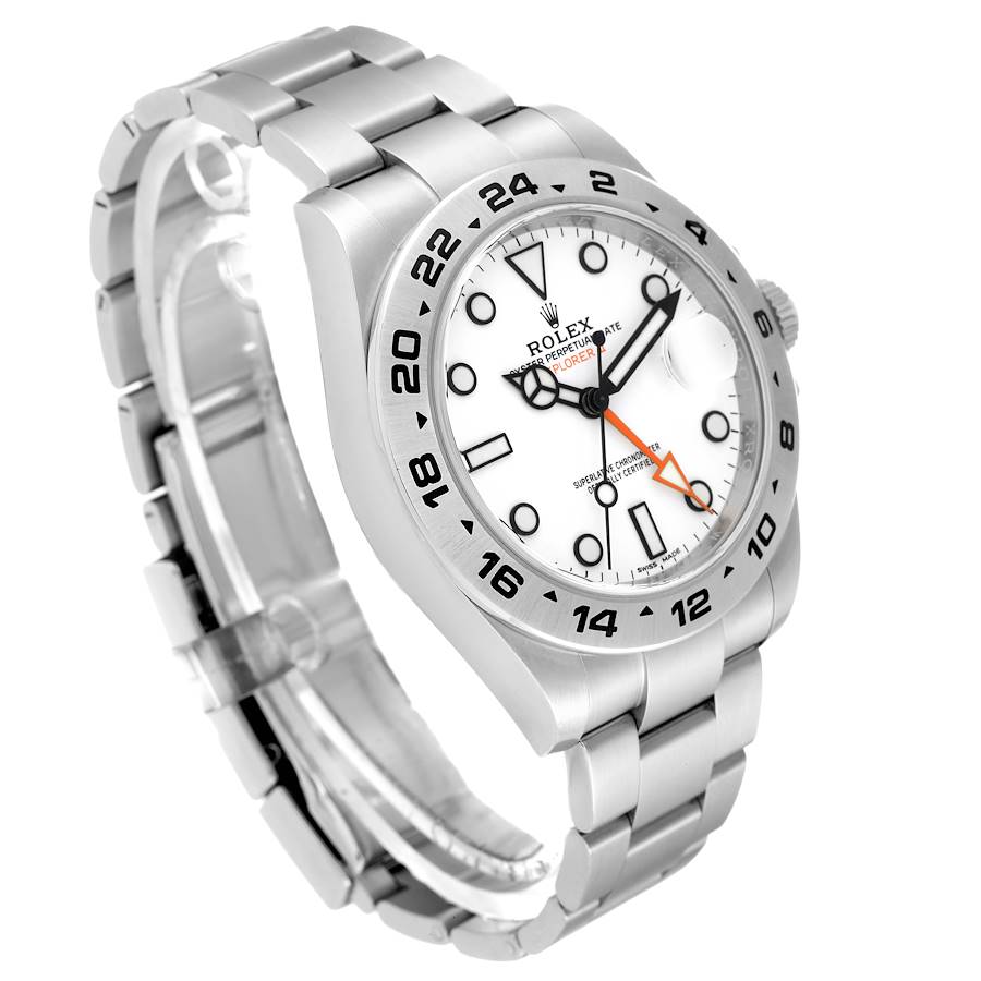 Rolex Explorer II 42 White Dial Orange Hand Steel Mens Watch