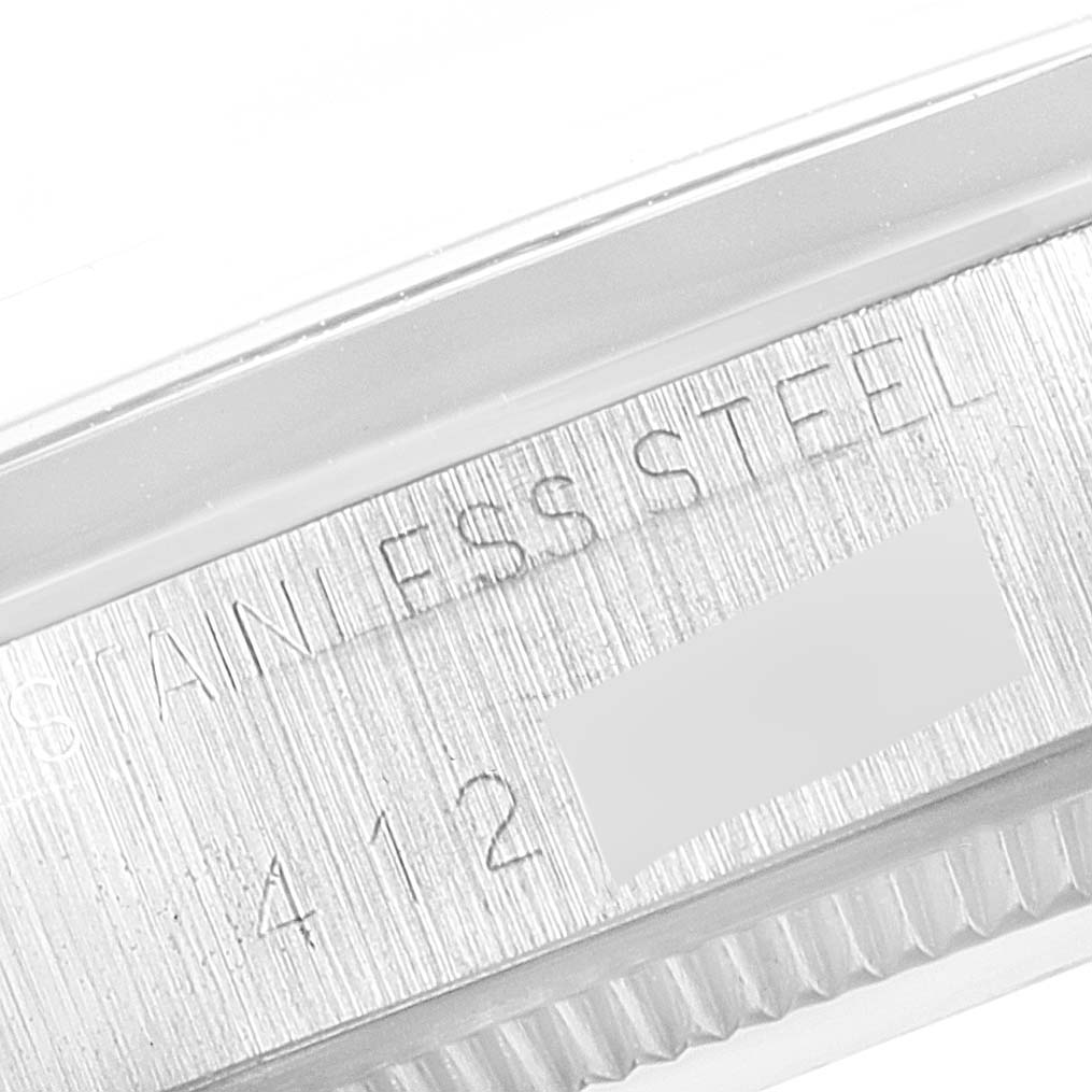 This image shows a close-up of the case side with engraving for the Vintage Collection model by Rolex.