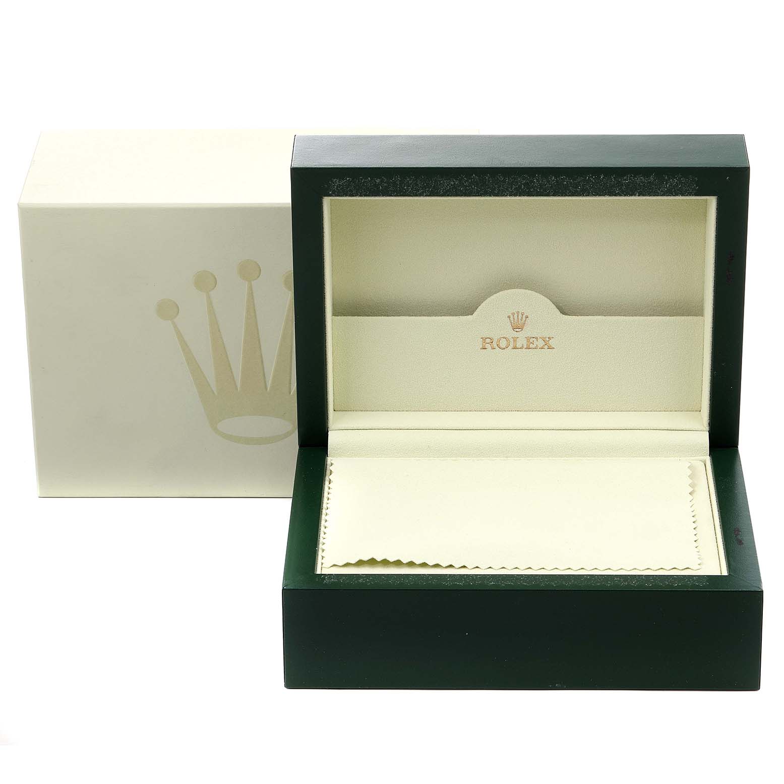 The image shows the open box and packaging for a Rolex Submariner 16610 Men's Stainless Steel Black Dial 16610 Men's Stainless Steel Black Dial watch with the brand logo visible inside the box.