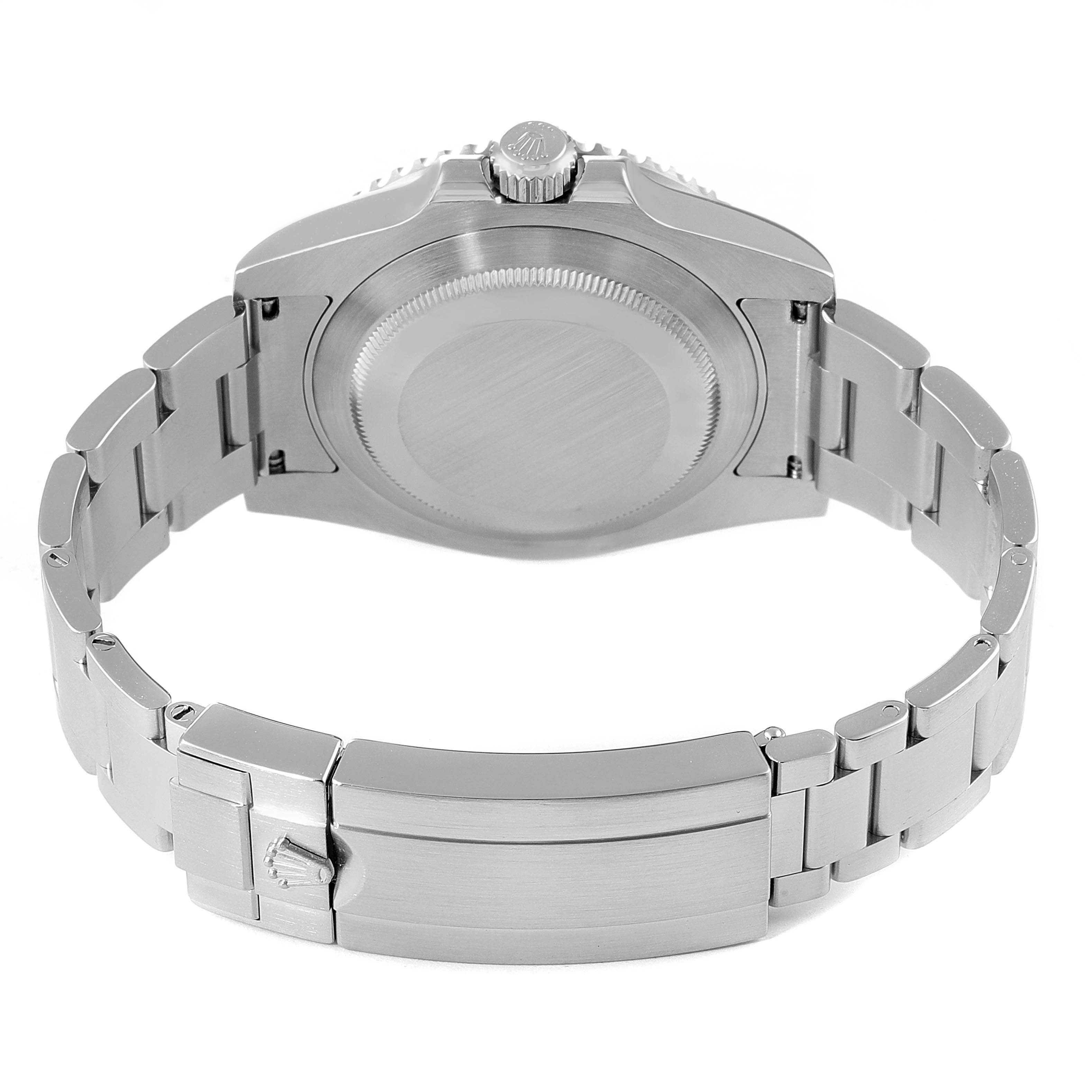 The image shows the back case and bracelet of a Rolex Submariner 116610LV Men's Stainless Steel Green Dial 116610LV Men's Stainless Steel Green Dial watch.