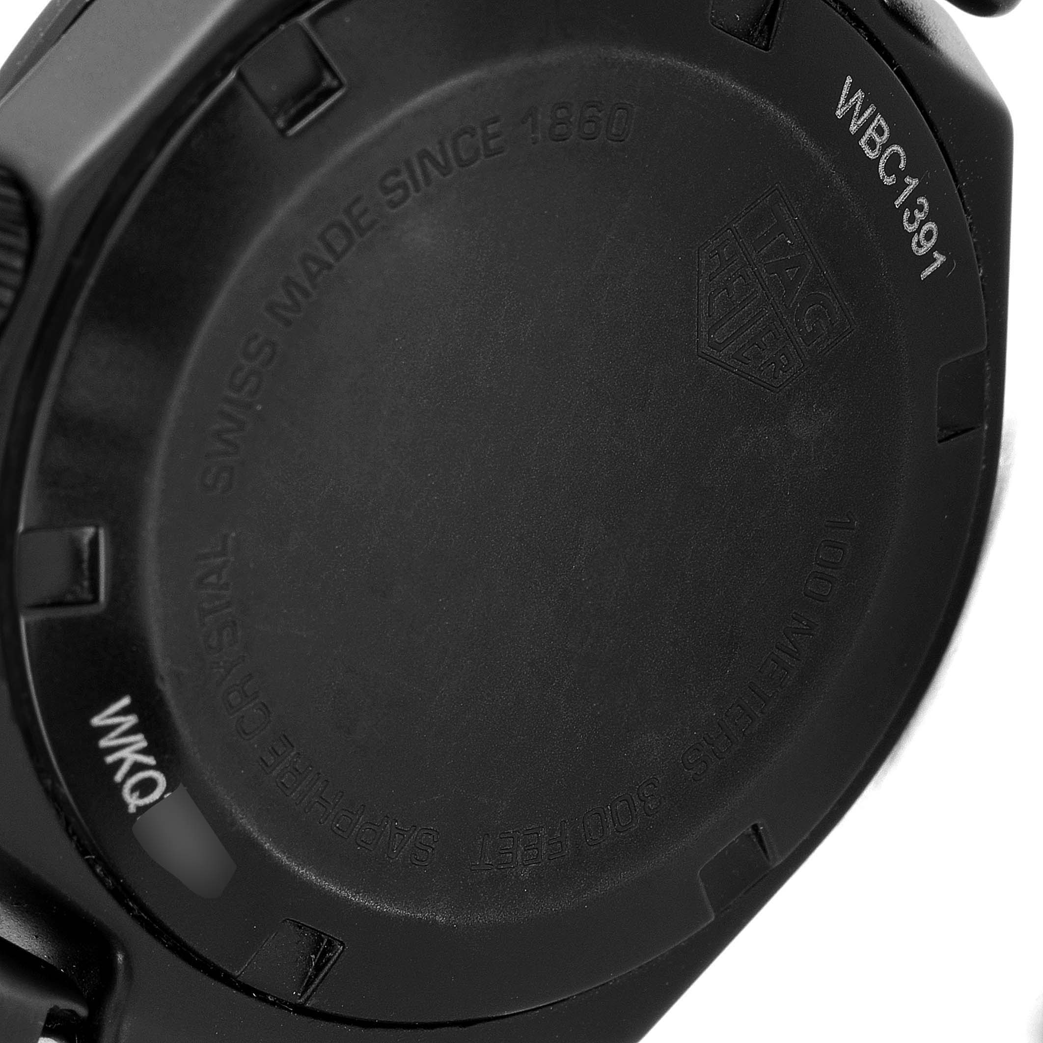 This image shows the back case of a Tag Heuer Link WBC1391.BH0745 Women's Ceramic Mother of Pearl Dial WBC1391.BH0745 Women's Ceramic Mother of Pearl Dial model watch, emphasizing its serial number and branding.