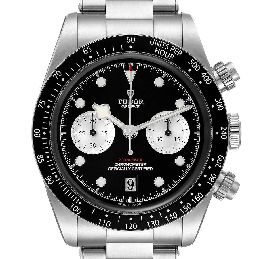 Tudor Heritage Black Bay Chronograph Reverse Panda Dial Watch 79360 Unworn SwissWatchExpo