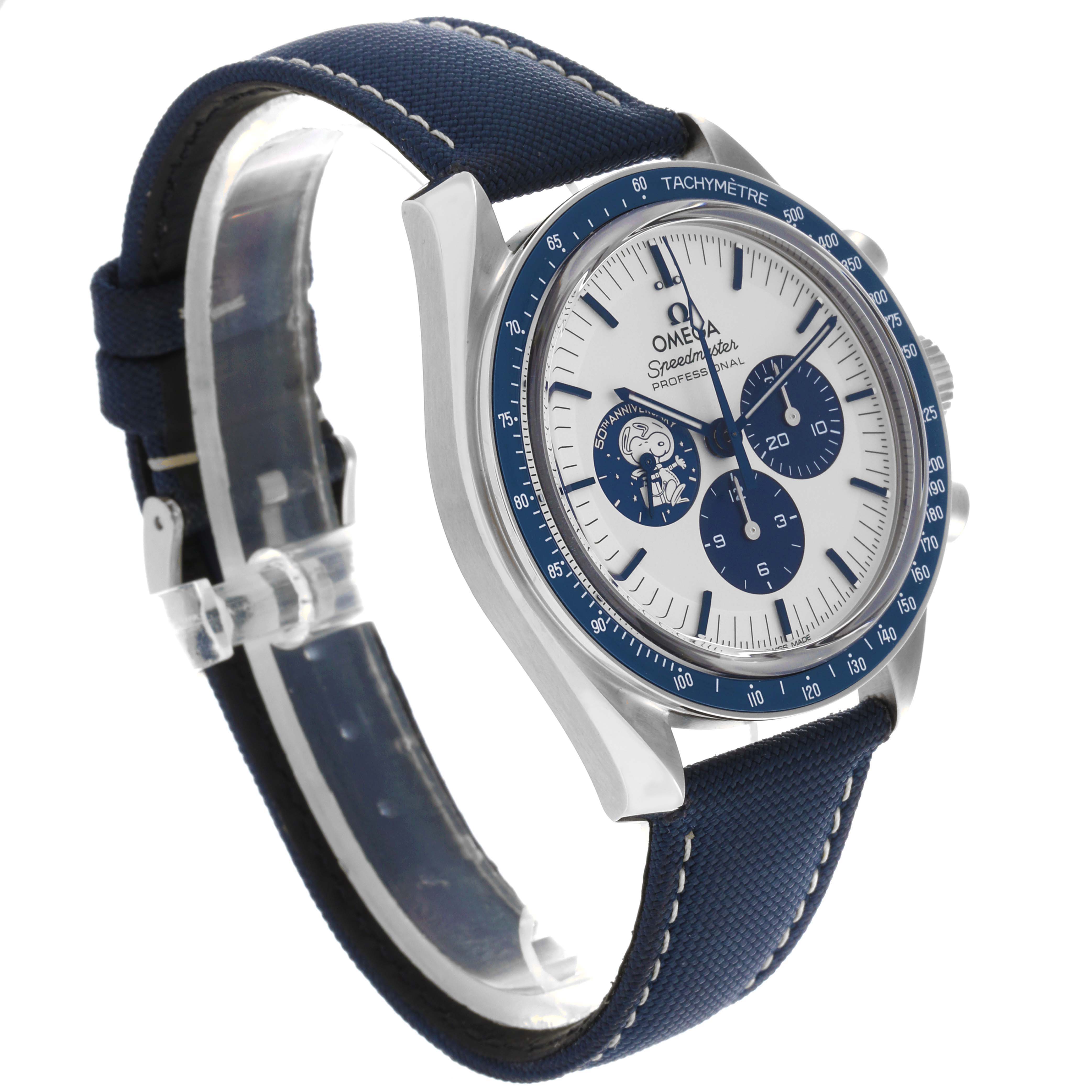 The Omega Speedmaster 310.32.42.50.02.001 Men
s Stainless Steel Silver Dial 310.32.42.50.02.001 Men
s Stainless Steel Silver Dial watch is shown at a slight angle, displaying the face, bezel, and strap.