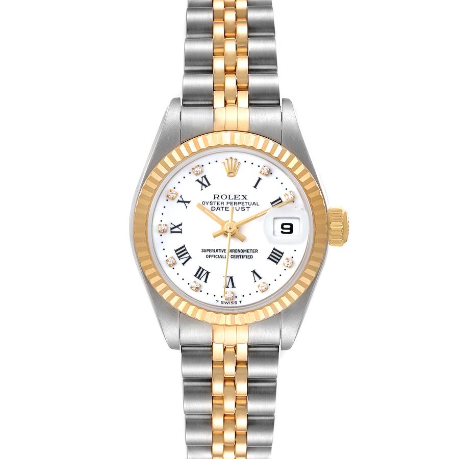 Rolex Datejust Yellow Gold White Diamond Dial Ladies Watch 79173 Box Papers SwissWatchExpo
