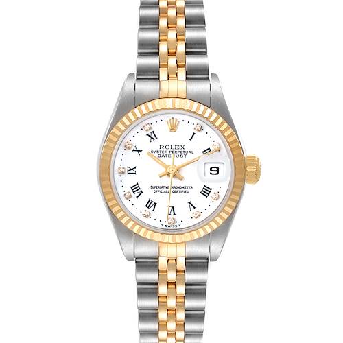 Photo of Rolex Datejust Yellow Gold White Diamond Dial Ladies Watch 79173 Box Papers