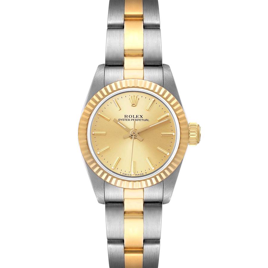 Rolex Oyster Perpetual Steel Yellow Gold Ladies Watch 67193 Box Papers SwissWatchExpo