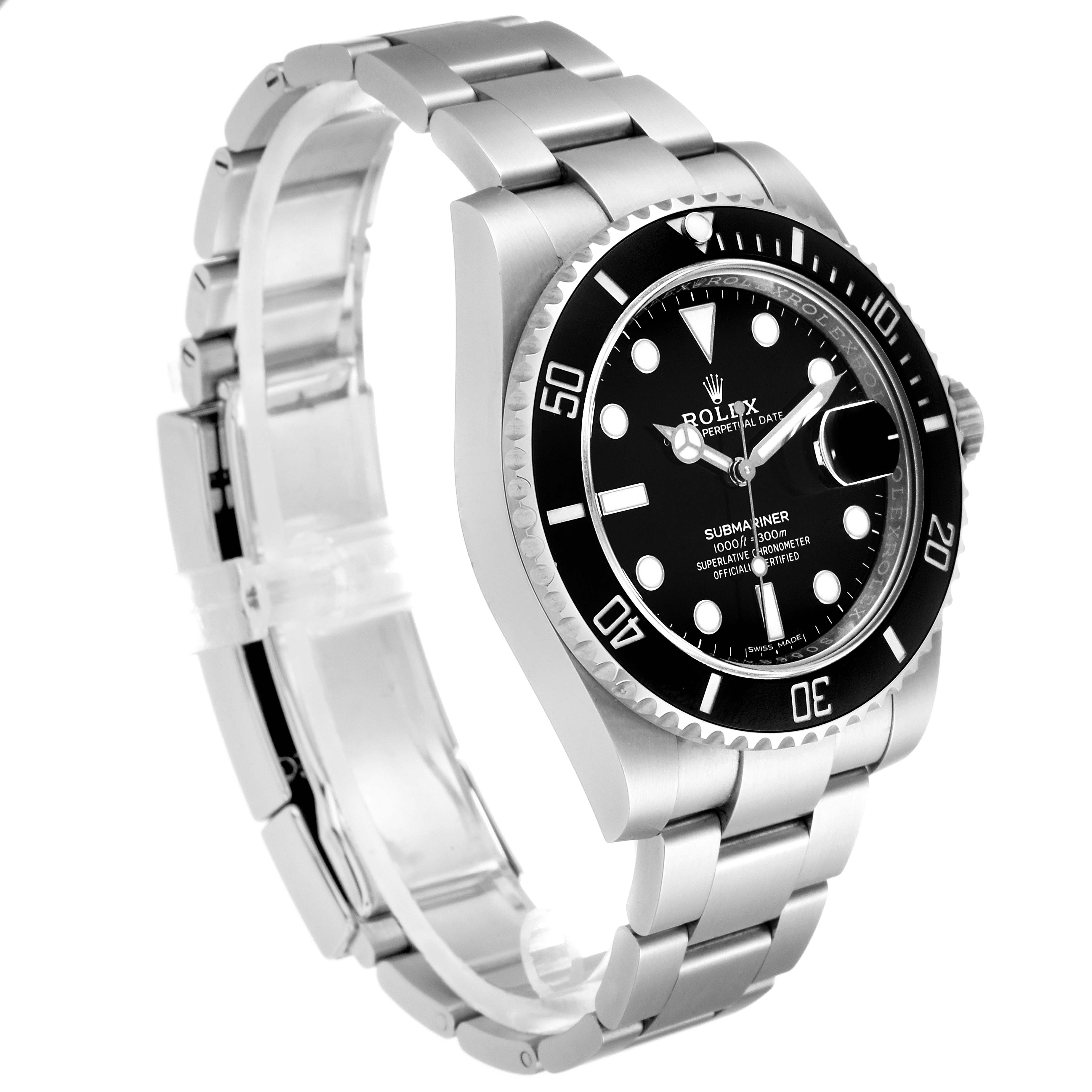 The image shows a Rolex Submariner 116610 Men's Stainless Steel Black Dial 116610 Men's Stainless Steel Black Dial watch at a three-quarter angle, highlighting the bracelet, case, bezel, and watch face.