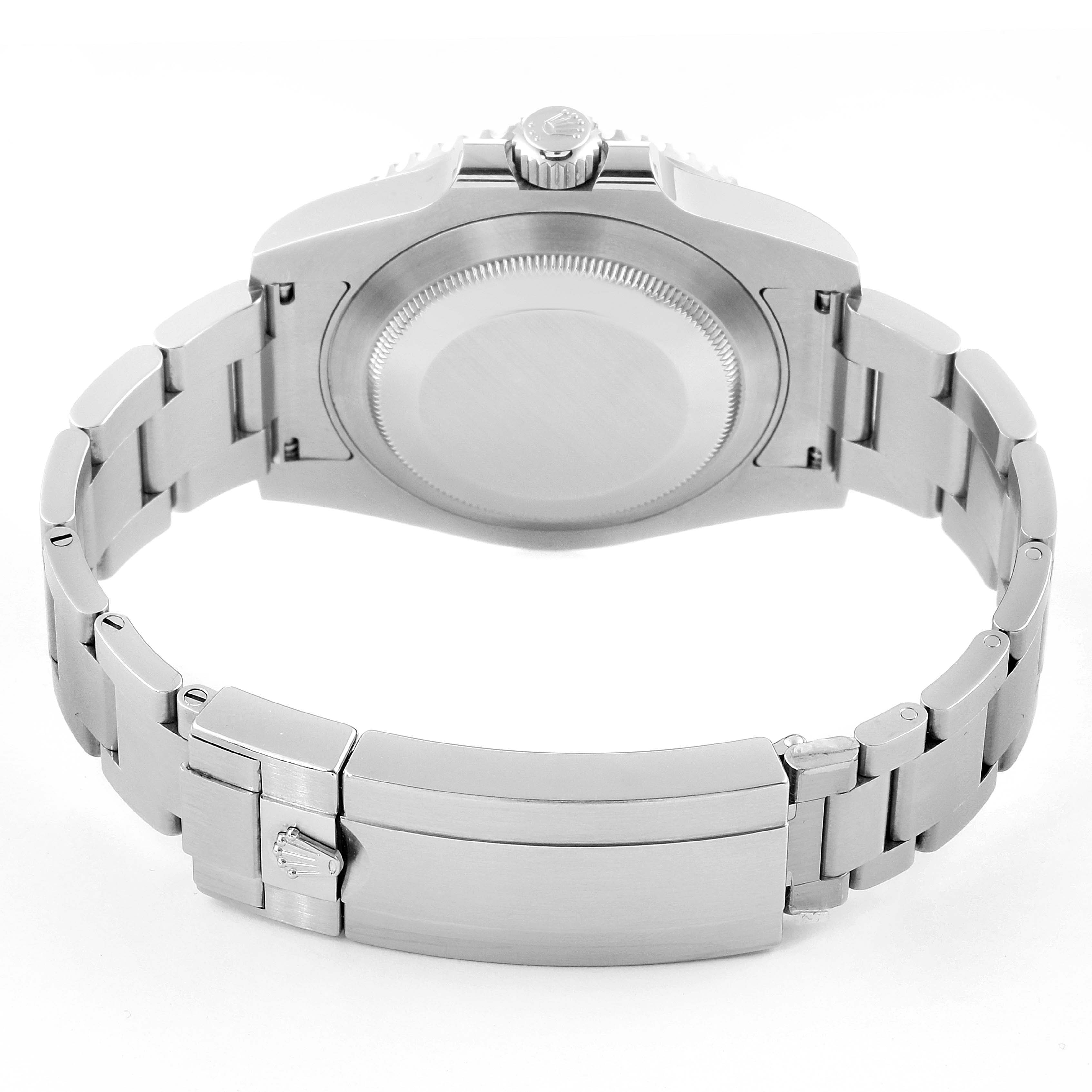 This image shows the backside of the Rolex Submariner 116610 Men's Stainless Steel Black Dial 116610 Men's Stainless Steel Black Dial watch, focusing on the case back and bracelet.