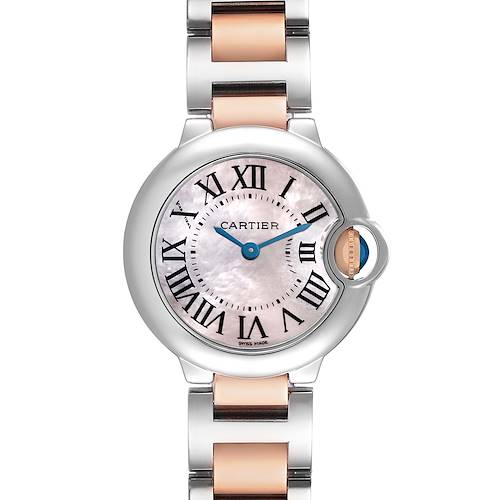 Photo of Cartier Ballon Bleu 28 Steel Rose Gold Pink MOP Ladies Watch W6920034 Papers