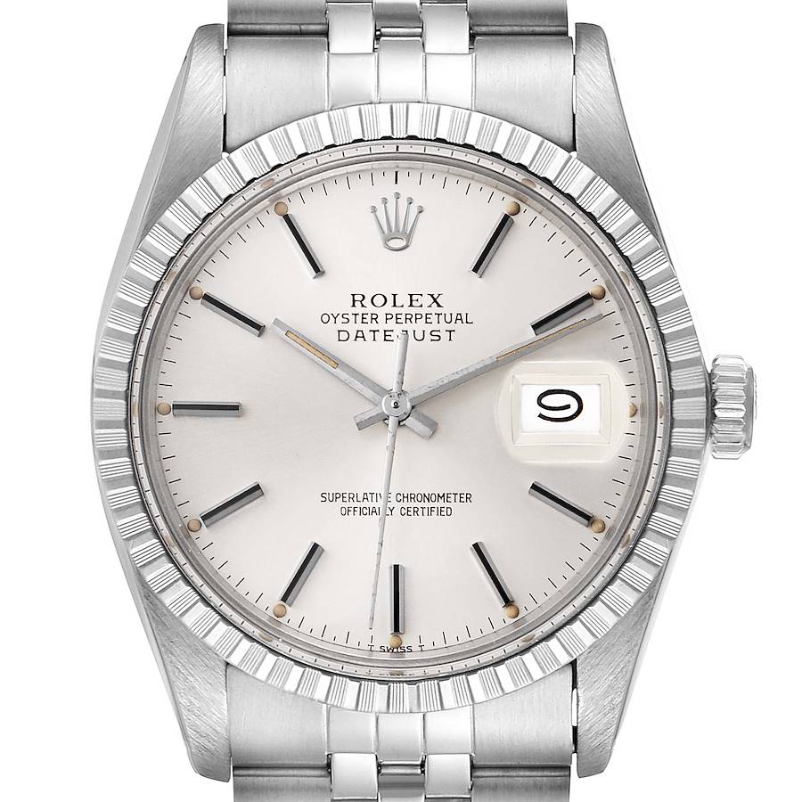 Rolex Datejust Silver Dial Vintage Steel Mens Watch 16030 SwissWatchExpo