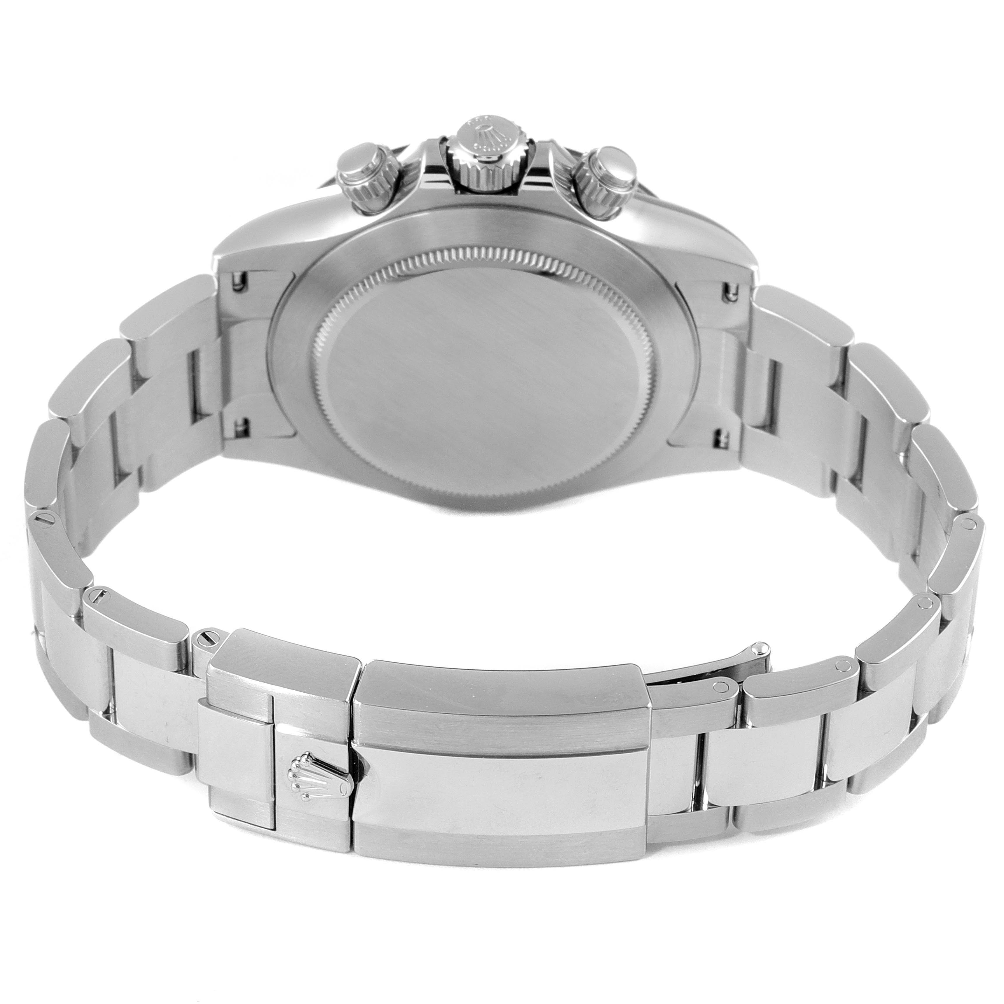 The image shows the back case, bracelet, and clasp of a Rolex Daytona 116500 Men's Stainless Steel White Dial 116500 Men's Stainless Steel White Dial watch from a rear angle.