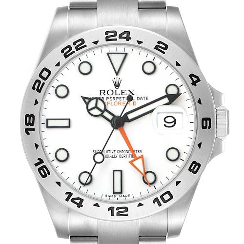 Photo of Rolex Explorer II Steel Polar White Dial Mens Watch 216570 Box Card