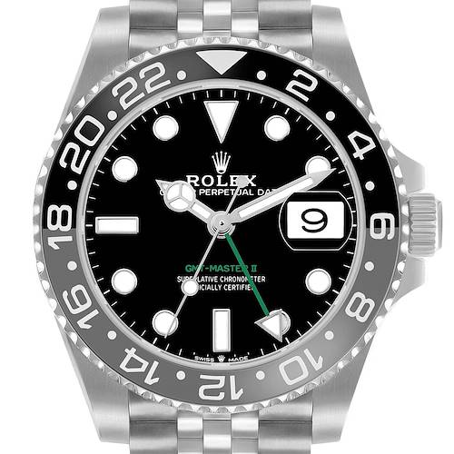 Photo of Rolex GMT Master II Black Gray Bruce Wayne Bezel Mens Watch 126710 Unworn