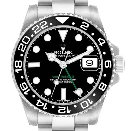 Photo of Rolex GMT Master II Steel Green Hand Mens Watch 116710 Card