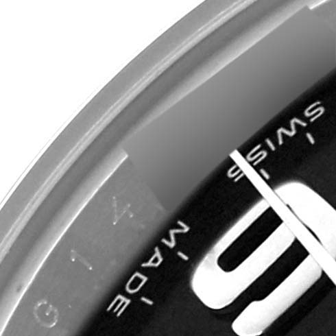 The image shows a close-up of the dial edge and bezel part of the Rolex Datejust 176200 Women's Stainless Steel Black Dial 176200 Women's Stainless Steel Black Dial watch.