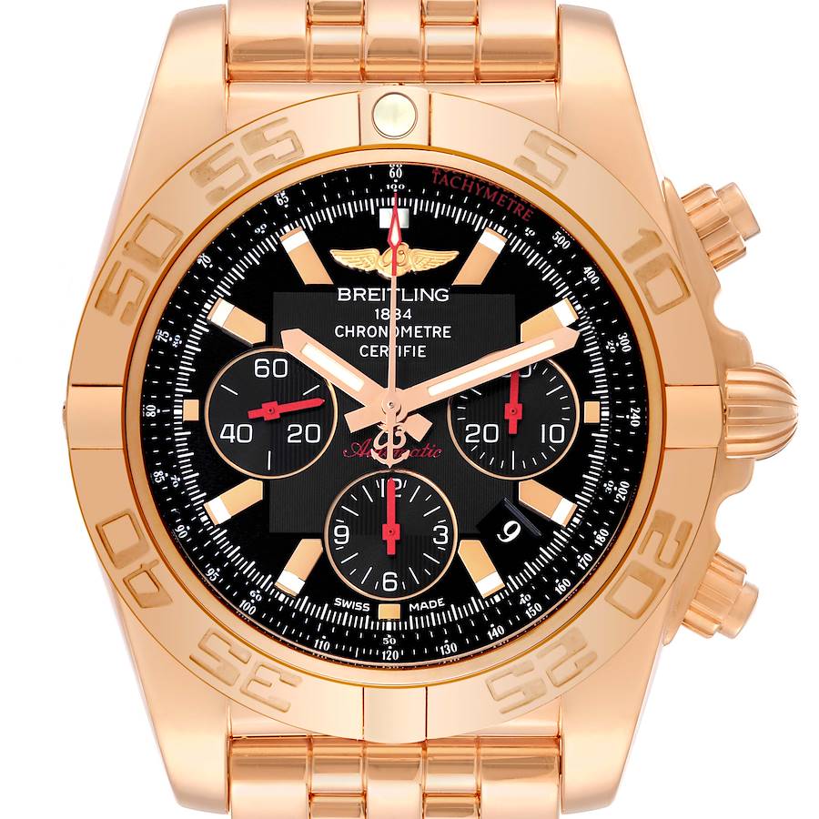 Breitling Chronomat 01 Limited Edition Rose Gold Mens Watch HB0111 Box Papers SwissWatchExpo