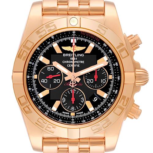 Photo of Breitling Chronomat 01 Limited Edition Rose Gold Mens Watch HB0111 Box Papers