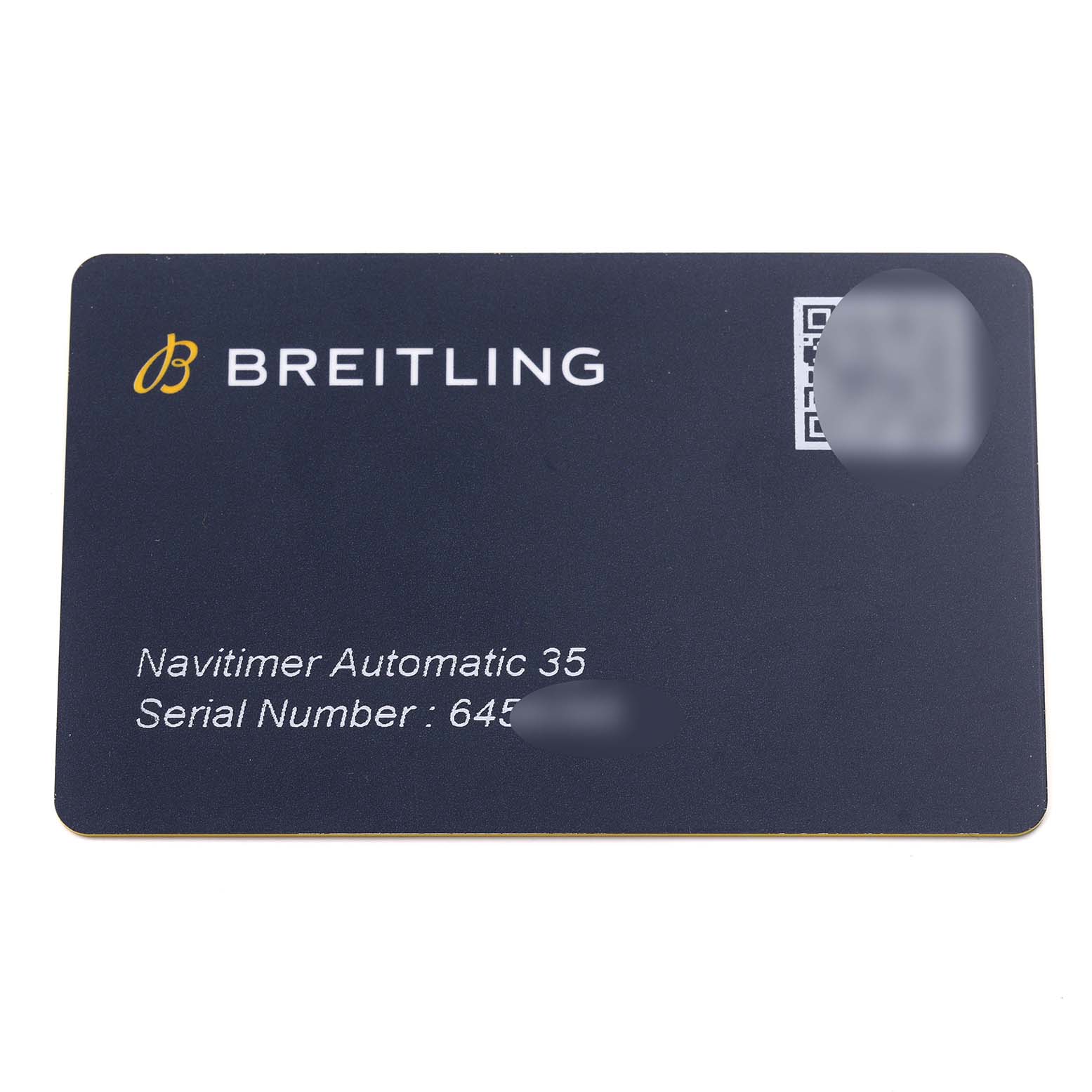 This image shows an identification card for the Breitling A17395 Women's Stainless Steel Pink Dial A17395 Women's Stainless Steel Pink Dial Navitimer Automatic 35 Steel Ladies Watch model.