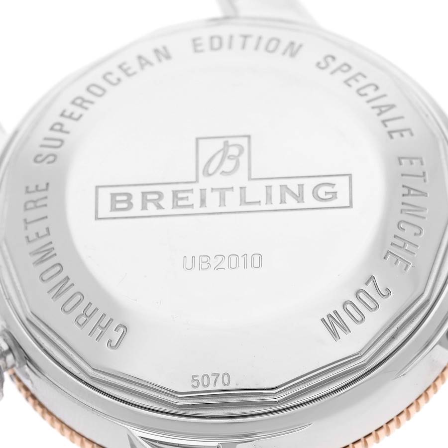 Breitling Superocean Heritage II 42 Steel Rose Gold Mens Watch UB2010 Box Card SwissWatchExpo