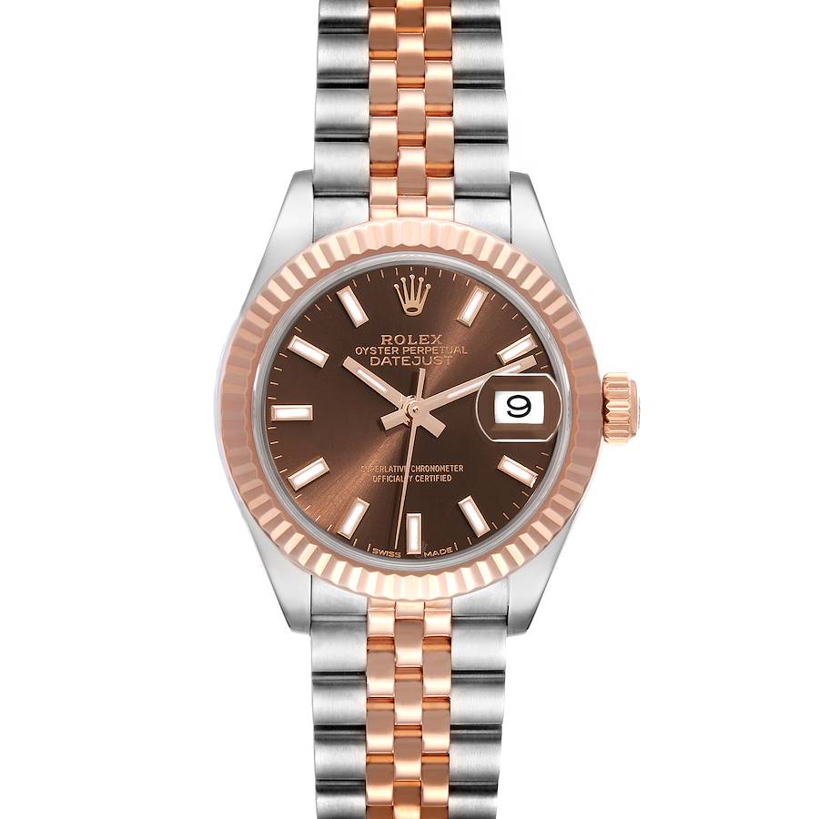 Rolex Datejust Chocolate Brown Dial Steel Rose Gold Ladies Watch 279171 Box Card SwissWatchExpo