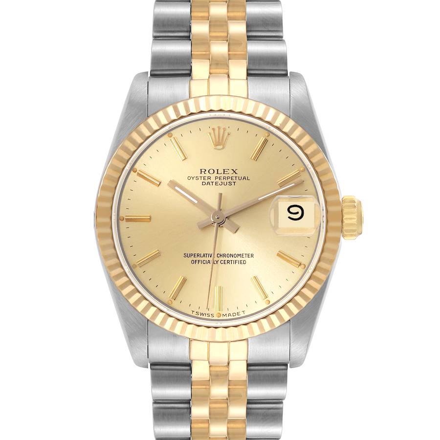 Rolex Datejust Midsize Steel Yellow Gold Ladies Watch 68273 Box Papers SwissWatchExpo