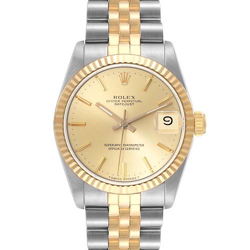 Photo of Rolex Datejust Midsize Steel Yellow Gold Ladies Watch 68273 Box Papers