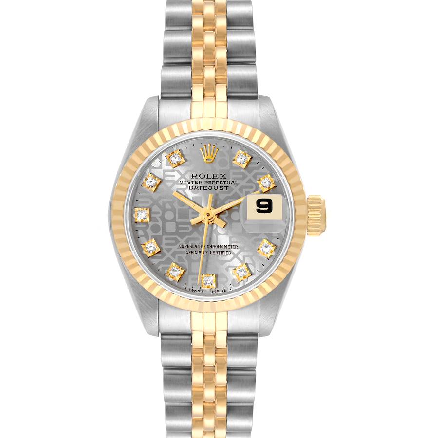 Rolex Datejust Steel Yellow Gold Anniversary Diamond Dial Ladies Watch 69173 SwissWatchExpo